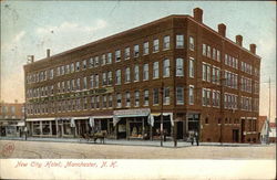 Street View of New City Hotel Postcard