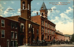 Central Fire Station and Department Postcard