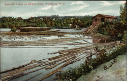 Saw Mill, Scene on Smith's River Postcard