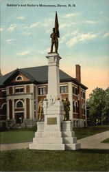 Soldier's and Sailor's Monument Dover, NH Postcard Postcard