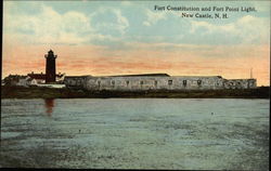 Fort Constitution & Fort Point Light Postcard