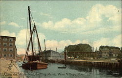 Along the Waterfront, looking North Weir Village, MA Postcard Postcard