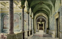 Main Corridor, Public Library Postcard