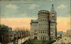 City Hall, East View Brockton, MA Postcard Postcard