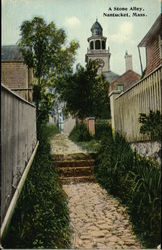 A Stone Alley Nantucket, MA Postcard Postcard