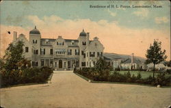 Residence of HL Pierce and Grounds Leominster, MA Postcard Postcard