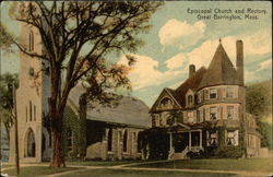 Episcopal Church and Rectory Great Barrington, MA Postcard Postcard