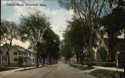 Residential View along Federal Street Greenfield, MA Postcard Postcard