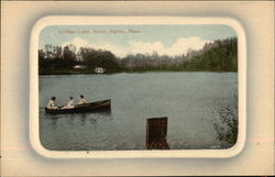 Three Women in Boat on College Lake South Hadley, MA Postcard Postcard