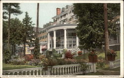 Hotel Aspinwall, West Front and Flower Garden Lenox, MA Postcard Postcard