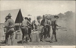 "In Line for Dinner" at Camp Whitney Framingham, MA Postcard Postcard