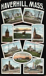 Greetings from Haverhill Massachusetts Postcard Postcard