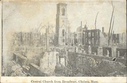 Central Church from Broadway Postcard