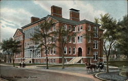 Street View of High School & Grounds Chelsea, MA Postcard Postcard