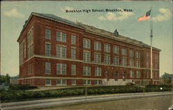 Street View of Brockton High School Postcard