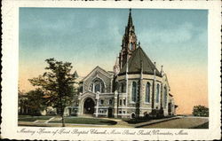 Meeting House of First Baptist Church, Main Street South Worcester, MA Postcard Postcard