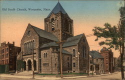 Street View of Old South Church Postcard