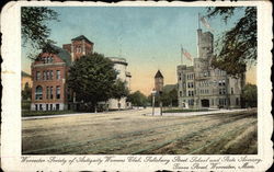 Society of Antiquity Womens Club, Salisbury Street School and State Armory, Grove Street Worcester, MA Postcard Postcard