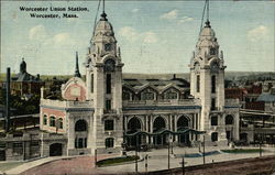 Worcester Union Station Postcard