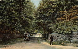 View of Car on Lovers' Lane Postcard