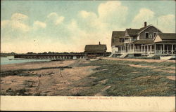 Houses and Pier on West Beach Postcard