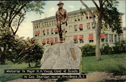 Memorial to Major HH Young, Chief of Scouts to General Sheridan, 1861-65 Postcard