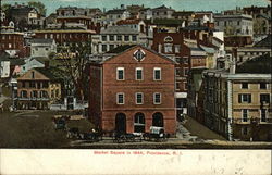 View of Market Square in 1844 Postcard