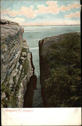 Looking down at "Purgatory" Newport, RI Postcard Postcard