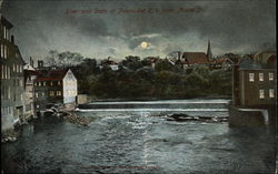 River and Dam from Main Street Pawtucket, RI Postcard Postcard