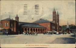 Street View of Old Rail Road Station Postcard