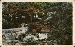 Water Cascade and Grove, Hunts Mills Rumford, RI Postcard Postcard