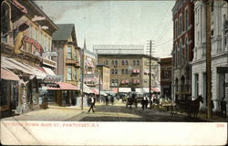 Looking Down Main Street Postcard