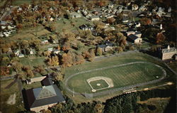 Aerial View of The Athletic Field at Gould Academy Postcard