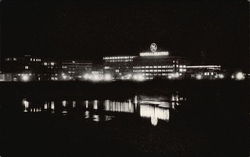 Night View of the General Electric Company's Main Plant Postcard