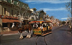 Disneyland - Horse Drawn Street Car Postcard