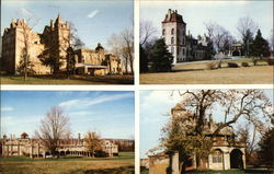 Henry C. Mercer Buildings: Mercer Museum, Fonthill, Moravian Tile Works, Carriage House Doylestown, PA Postcard Postcard