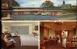 Travel Inn Motel and Del's Pancake Inn Postcard