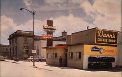 Greyhound Bus Depot and Dunn's Coffee Shop Laramie, WY Postcard Postcard