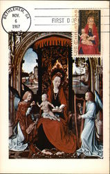 Christmas Stamp - Madonna & Child - First Day of Issue - 1967 Postcard