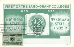 First of the Land-Grant Colleges, Michigan State College, Pennsylvania State University Postcard