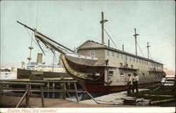 "Old Ironsides" in Harbor Postcard