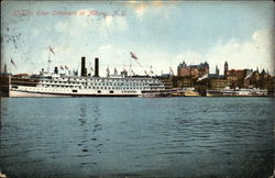 Hudson River Steamers Albany, NY Postcard Postcard