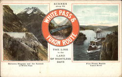 Scenes Along the White Pass & Yukon Route, The Line to the Land of Nightless Days Railroad (Scenic) Postcard Postcard