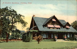 A Stockton Residence & Lawn Postcard