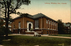 Library Windsor, ON Canada Ontario Postcard Postcard