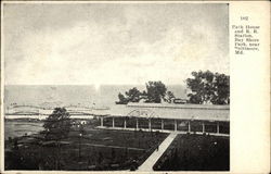 Bath House and R.R. Station, Bay Shore Postcard