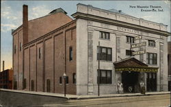 Street View of New Majestic Theatre Evansville, IN Postcard Postcard