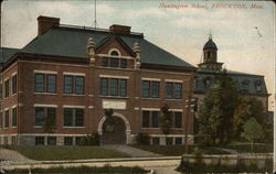 Street View of Huntington School Brockton, MA Postcard Postcard