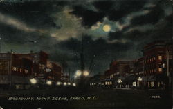 Broadway, Night Scene Postcard