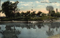 Scenic View of Island Park Fargo, ND Postcard Postcard